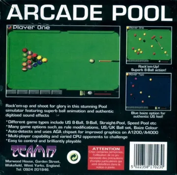 Arcade Pool (OCS & AGA) box cover back